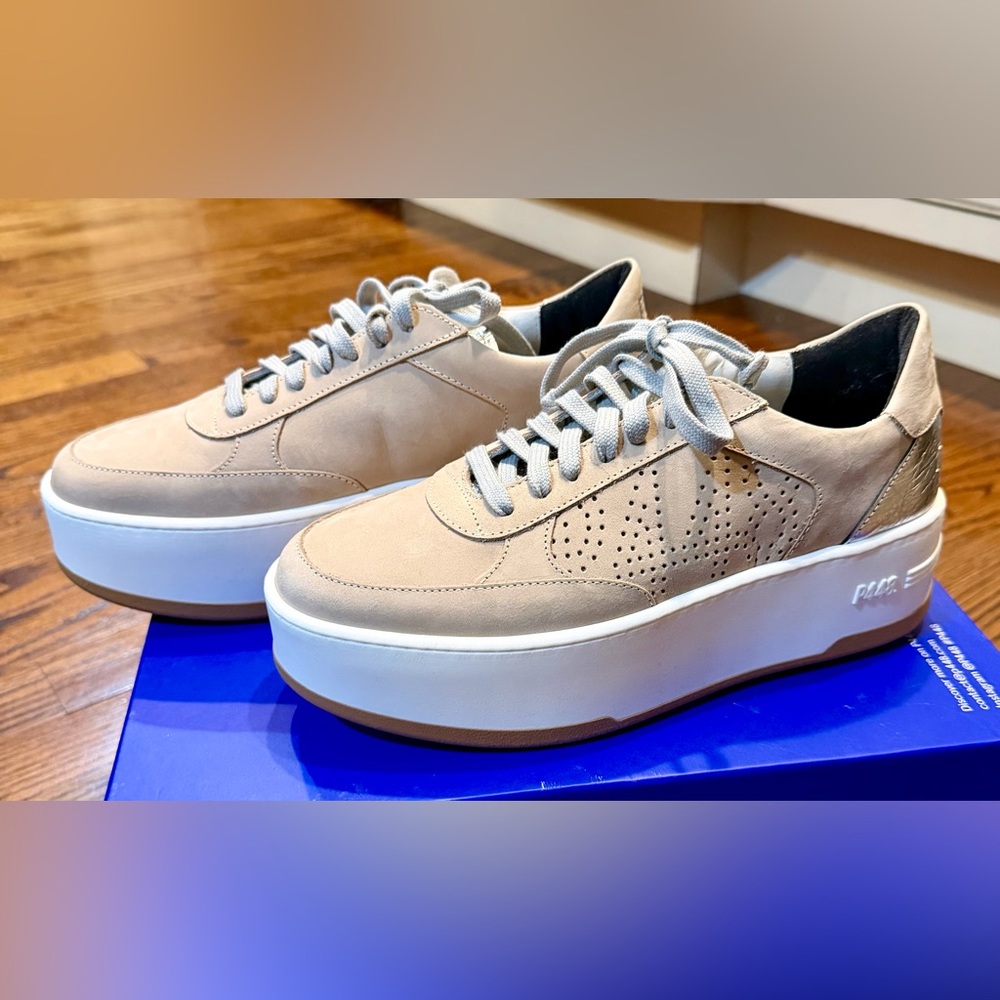 P448 EMPIRE - Neutral Beige Platform Sneakers EU Size 37